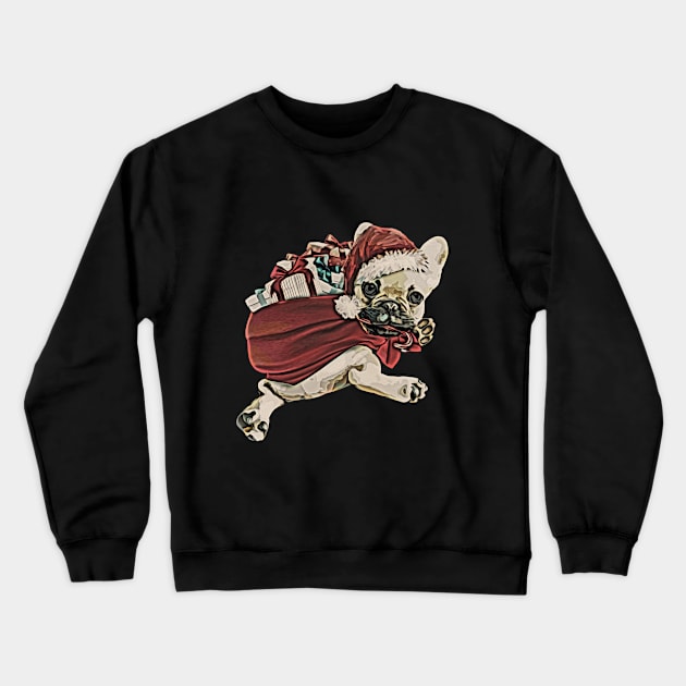 french bulldog christmas gift Crewneck Sweatshirt by Collagedream